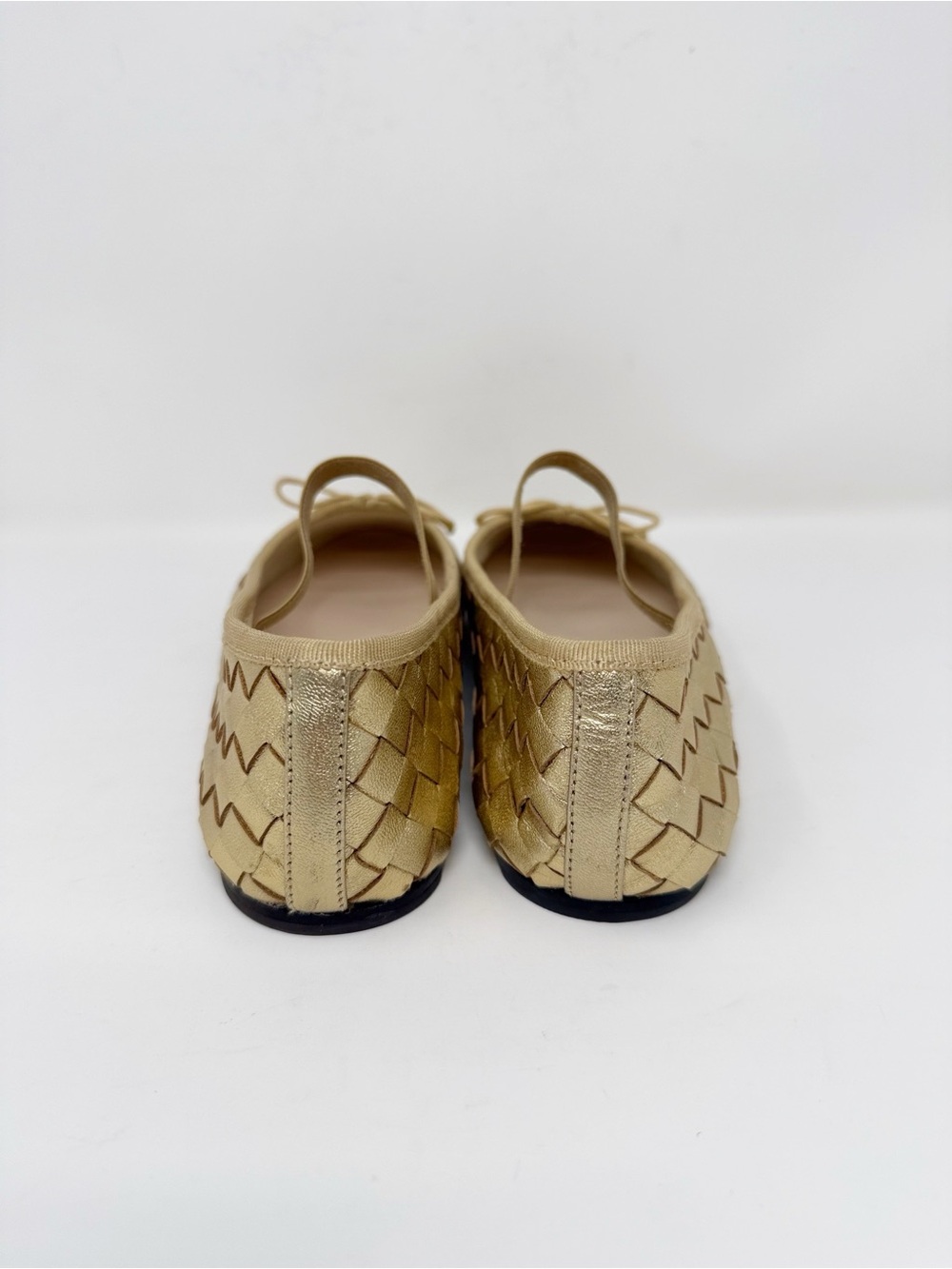 New Loeffler Randall Leonie Gold Woven Ballet Flat Sz 7 - Picture 5 of 13